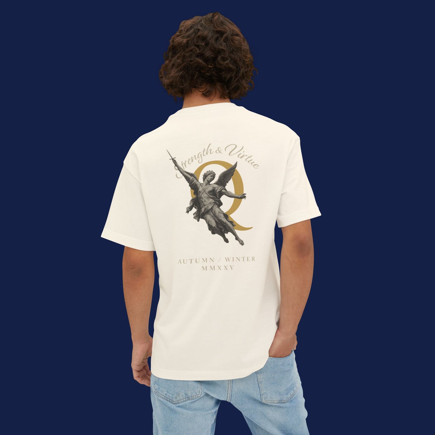 Copy of Autumn Angel Oversized Boxy Tee - Unisex Graphic T-Shirt, Casual Wear, Fall Fashion, Spiritual Gift, Streetwear